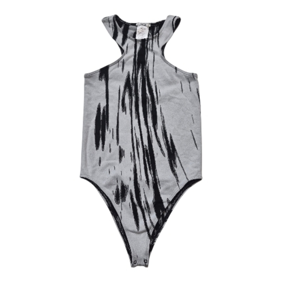 Wolford Tops - Wolford Bodysuit Paintbrush Print White Black Racerback Womens Size XS NWT